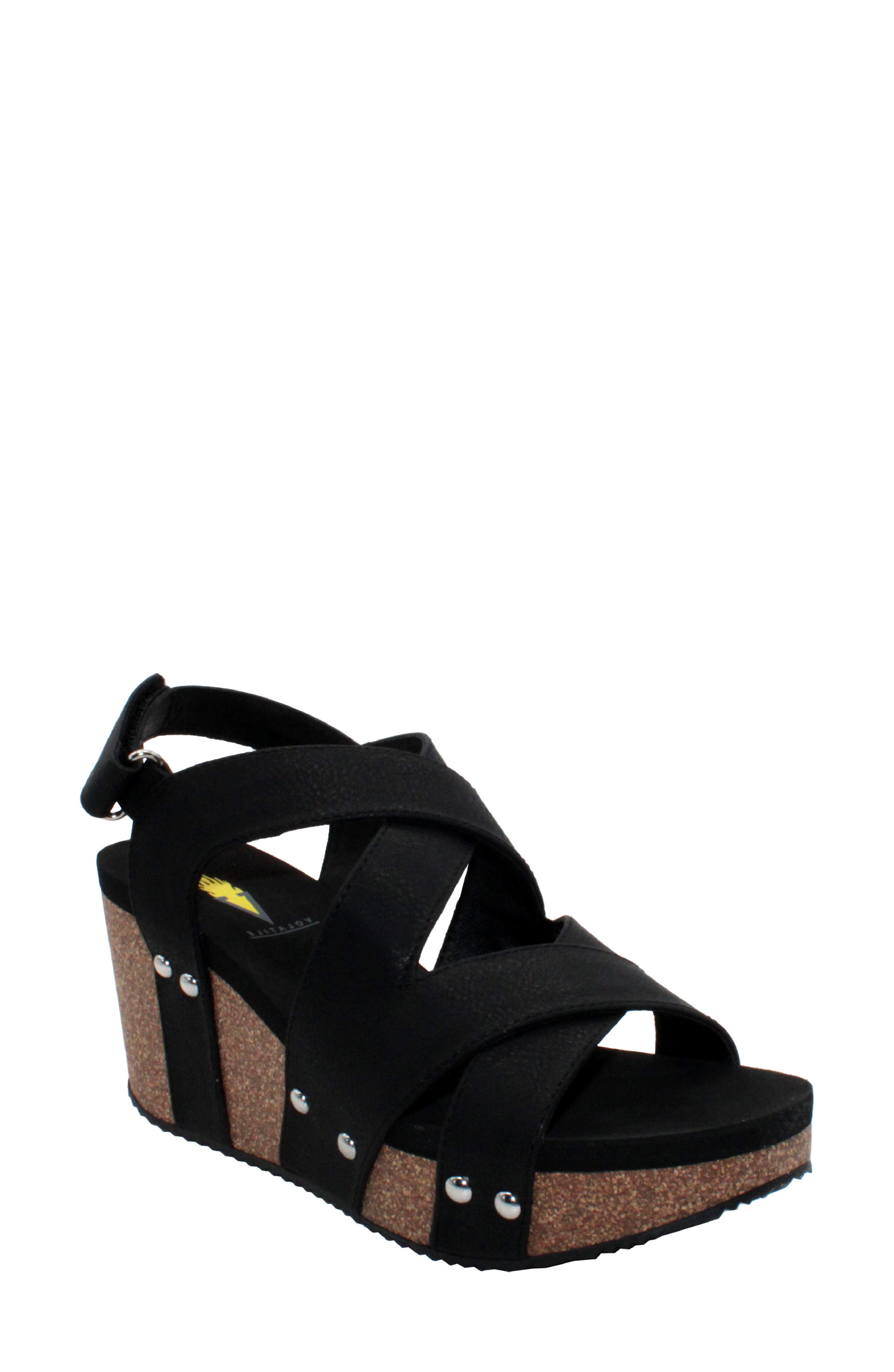 Volatile Tory Crisscross Wedge Sandal, Main, color, 