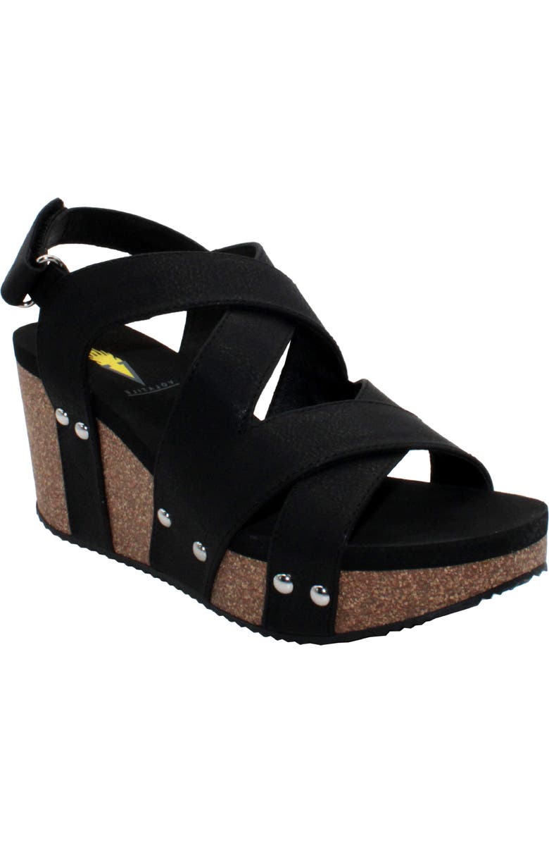 Volatile Tory Crisscross Wedge Sandal, Main, color,