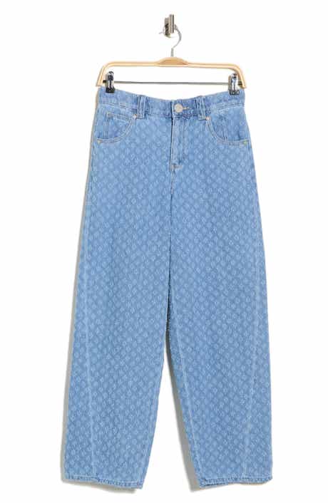 Democracy Picked Jacquard Barrel Leg Jeans
