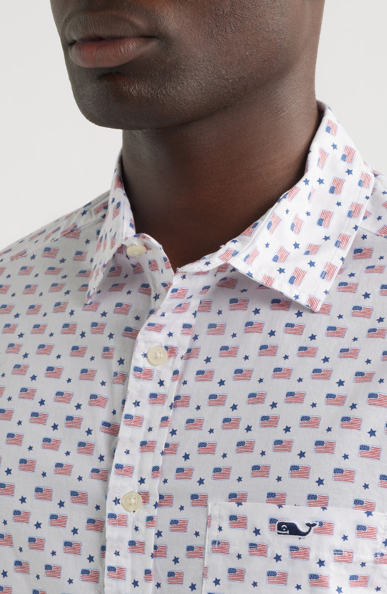 vineyard vines Flags & Stars Cotton Polo, Alternate, color, White Cap
