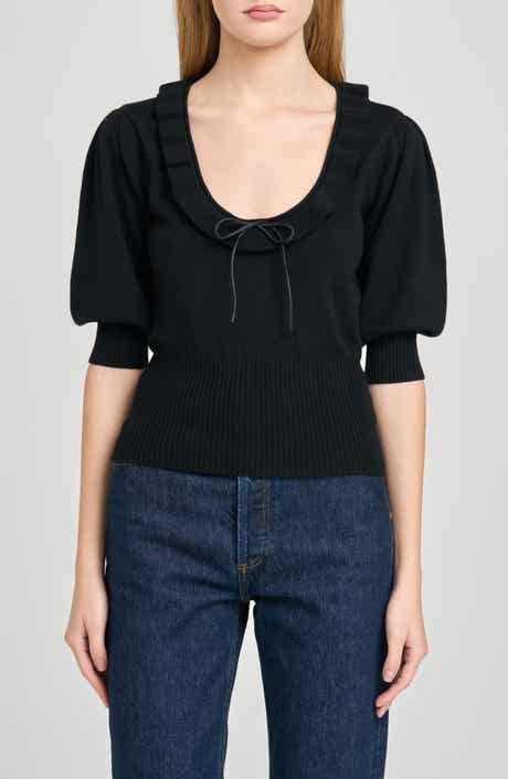 WAYF Paulina Puff Sleeve Sweater