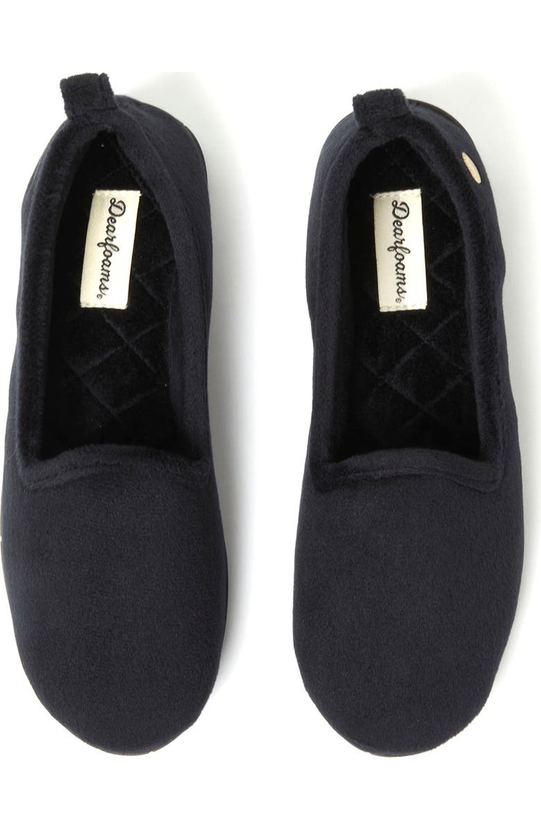 DEARFOAMS Rachel Velour Closed Back Slipper, Alternate, color, Black