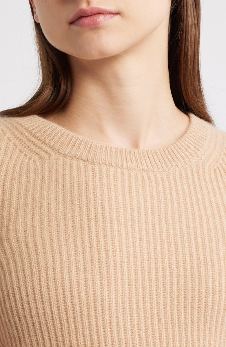 Elie Tahari Leona Peplum Cashmere Sweater, Alternate, color, French Beige