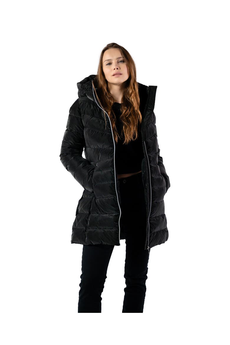 Women's Long Robin Medium Weight Coat EXTRA LONG SLEEVES!, Alternate, color, BLACK DIAMOND