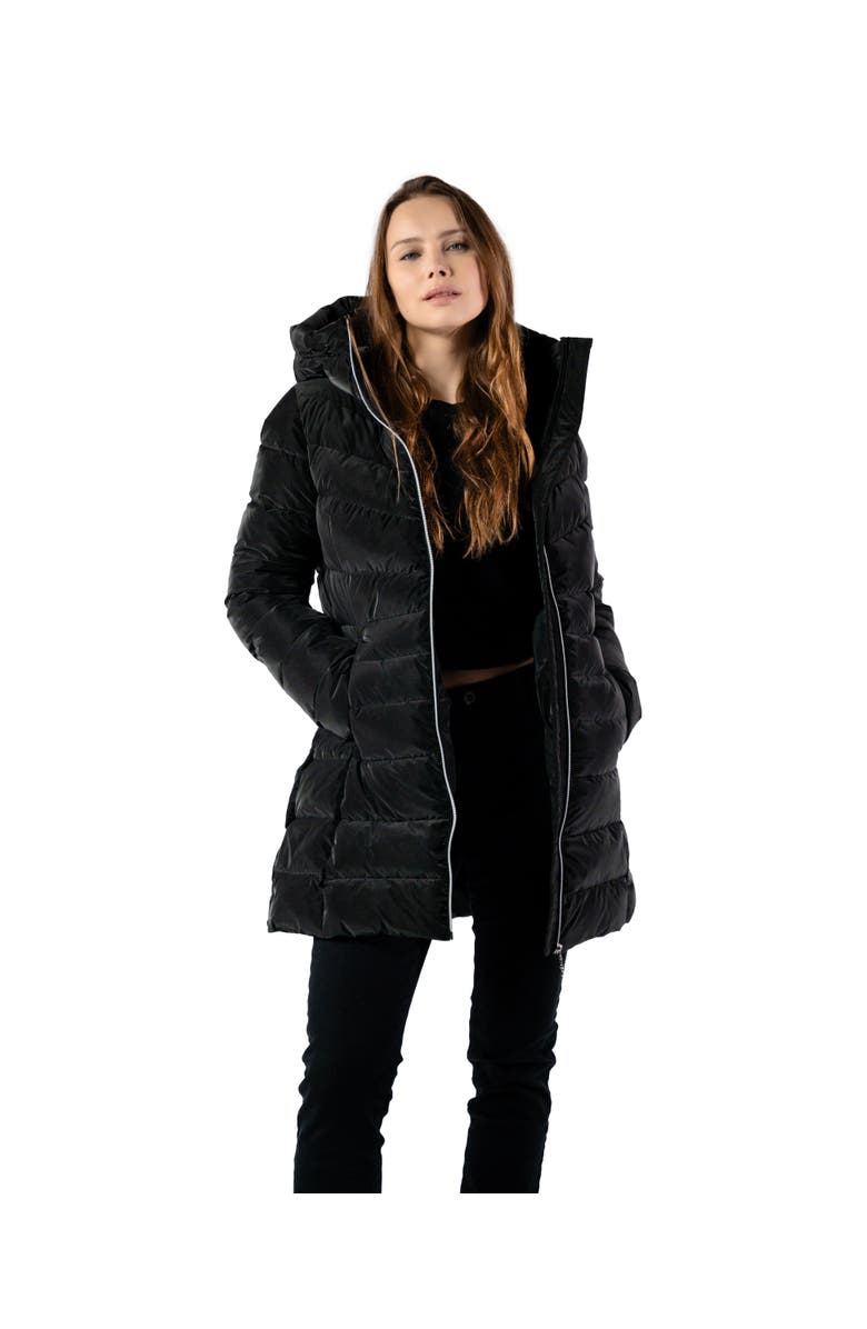 Woodpecker Women's Long Robin Medium Weight Coat EXTRA LONG SLEEVES!, Alternate, color, Black Diamond