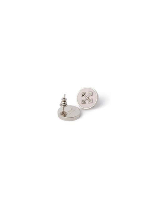 Off-white Silver Arrow Button Studs Earrings In Silver