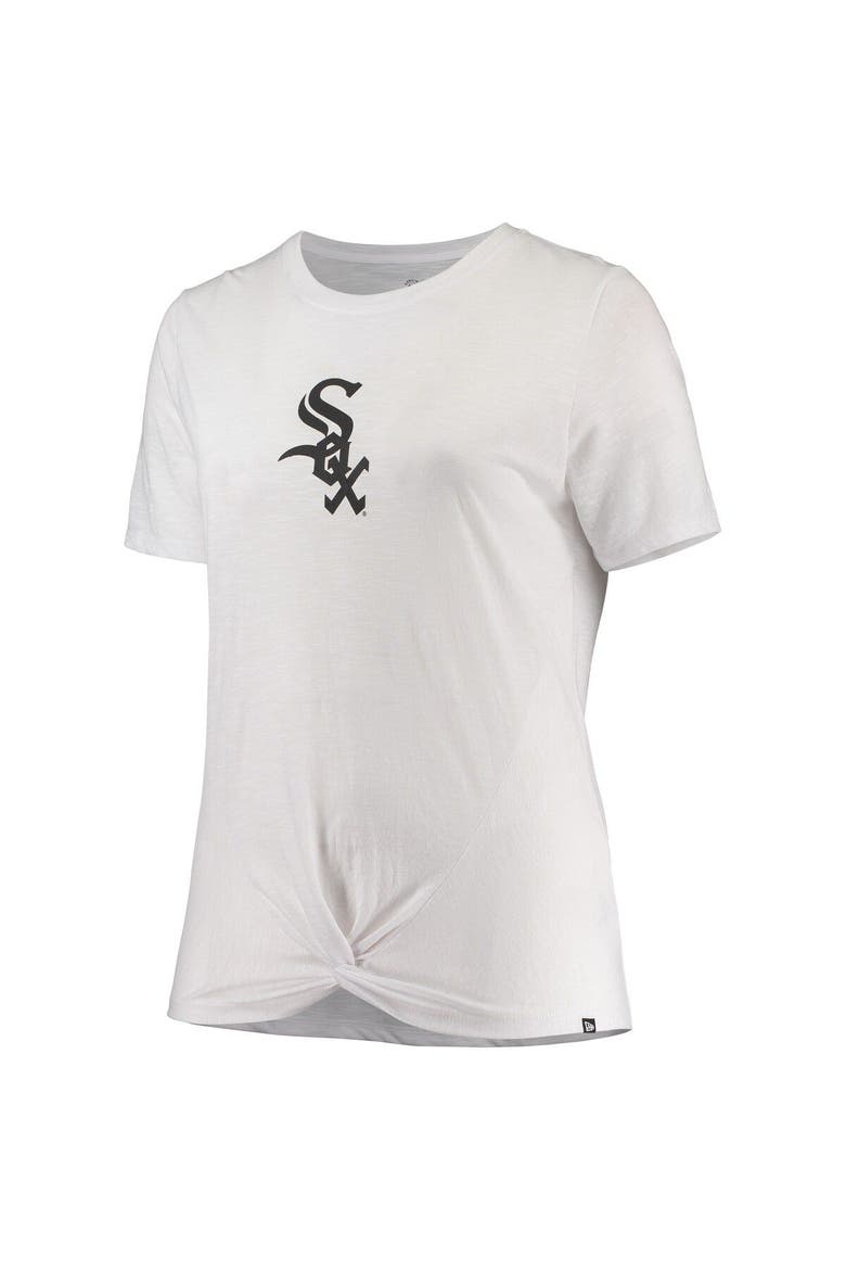 Women's New Era White Chicago White Sox Plus Size 2-Hit Front Knot T-Shirt, Alternate, color, White