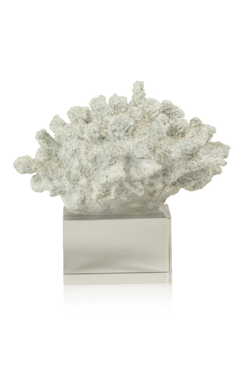 Coral on Base Decor, Main, color, WHITE/ CLEAR