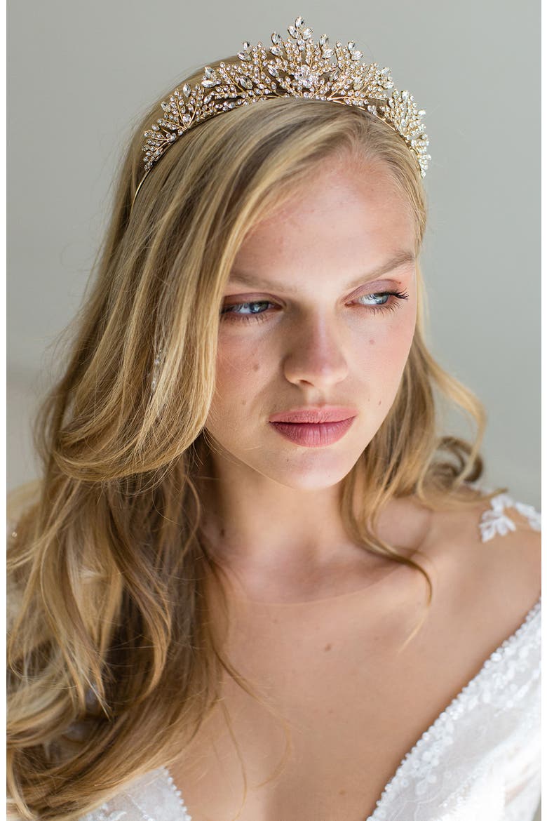 Karissa Crystal Crown (Nordstrom Exclusive), Alternate, color, GOLD