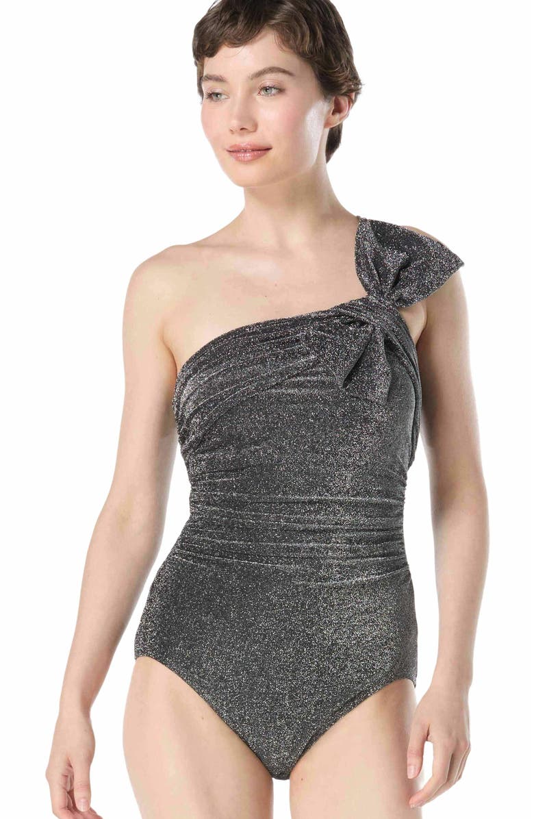 Carmen Marc Valvo Bow Underwire One Piece Swimsuit, Main, color, 