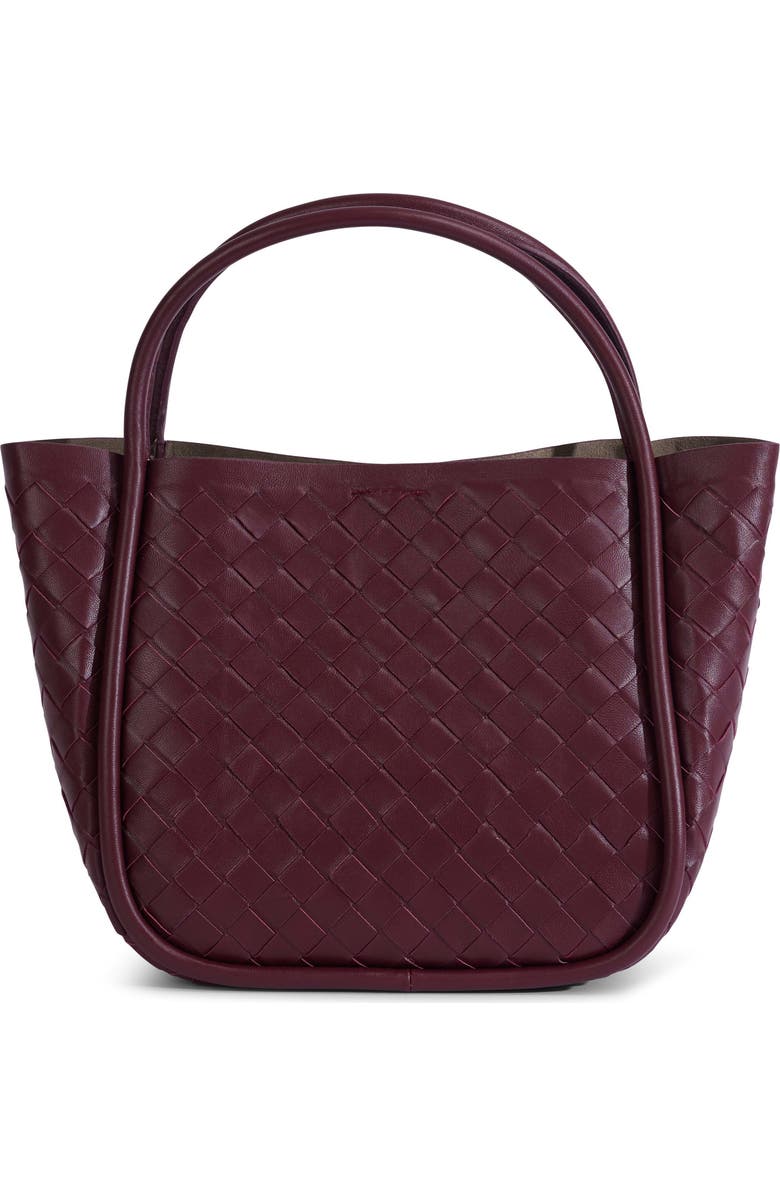 FURNIQ UK Portland Woven Leather Top Handle Bag, Main, color, Burgundy