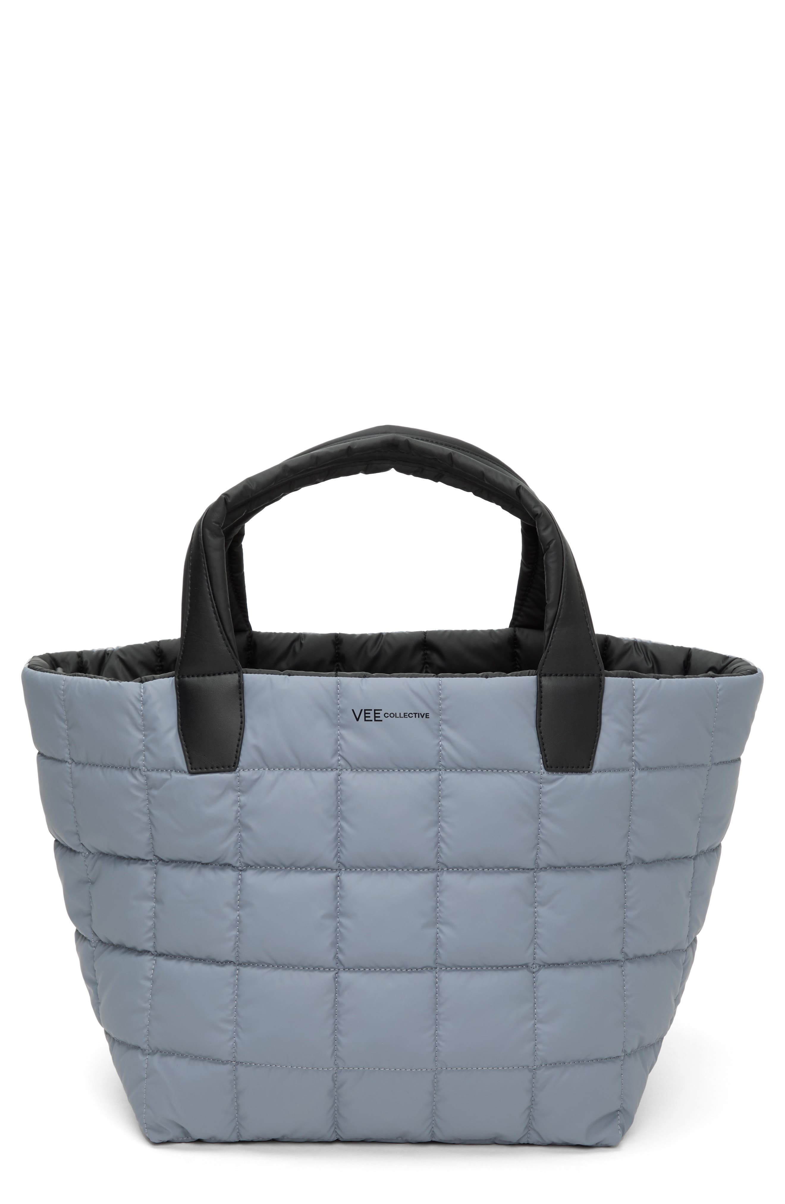 VeeCollective Medium Porter Water Repellent Quilted Tote, Main, color, Slate Grey Gry