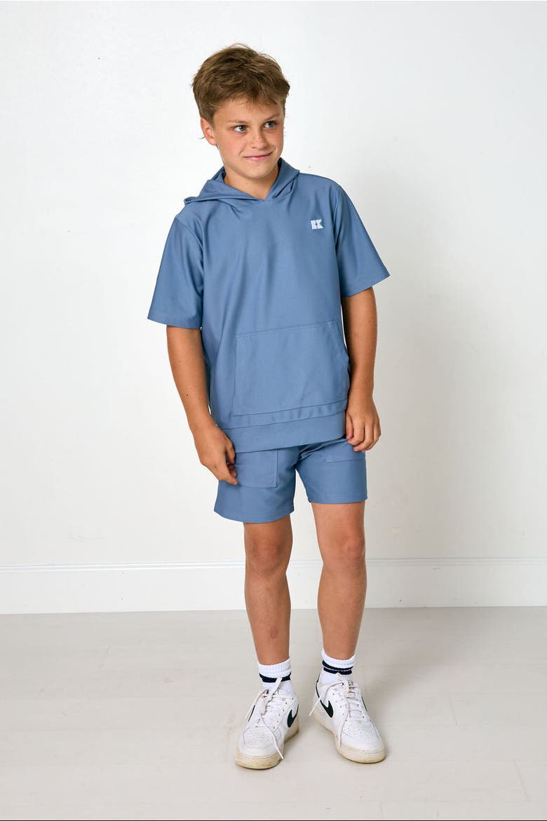 Short Sleeve Hoodie, Alternate, color, Slate