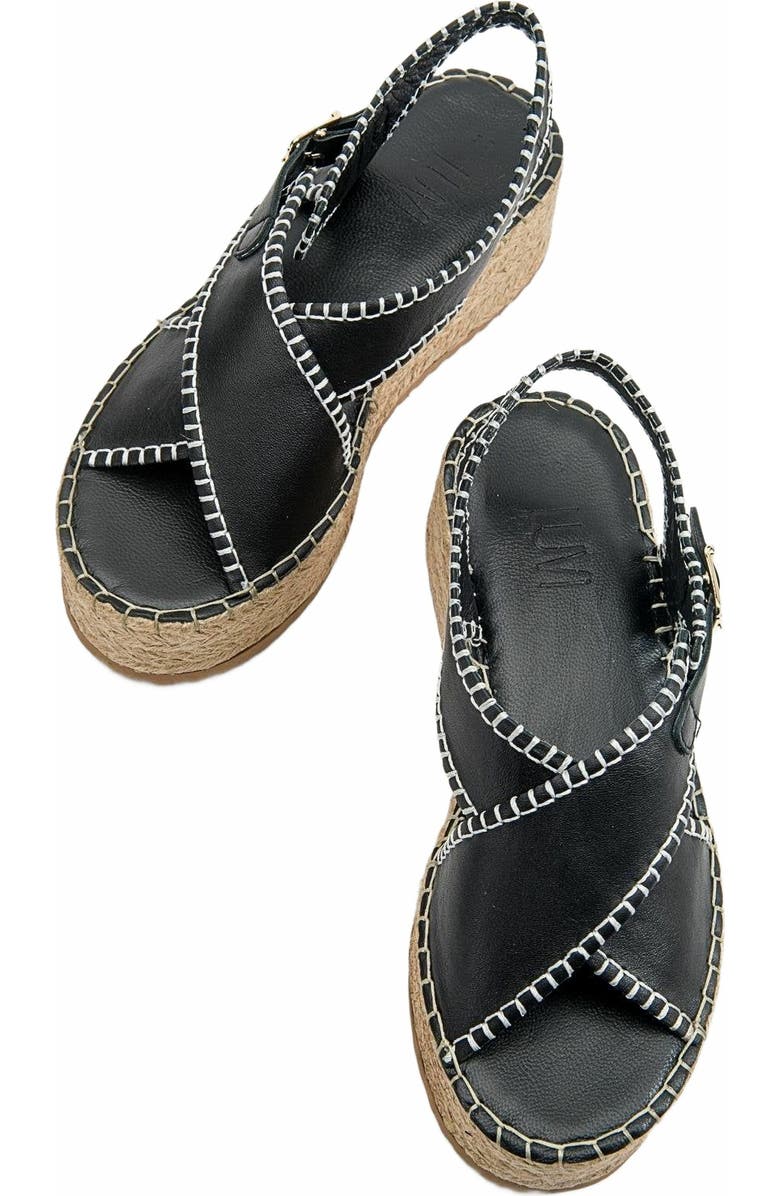 Forever & Always Shoes Bellezza Leather Platform Sandal, Alternate, color, Black Leather