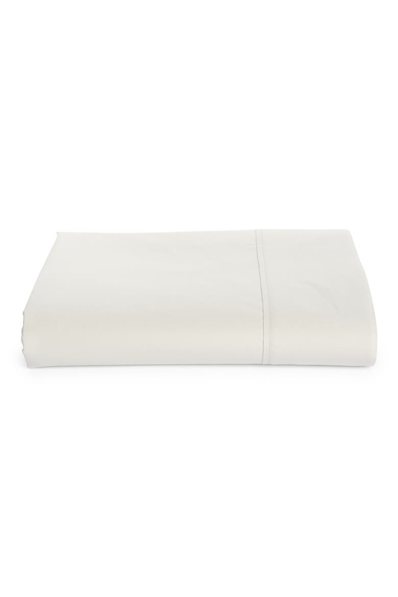 624 Thread Count Organic Cotton Percale Flat Sheet, Main, color, PEBBLE