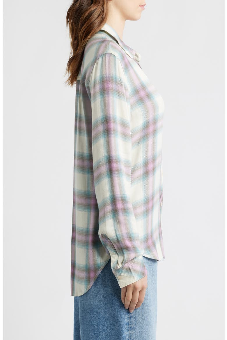 Hunter Plaid Button-Up Shirt, Alternate, color, PERIWINKLE BLUE