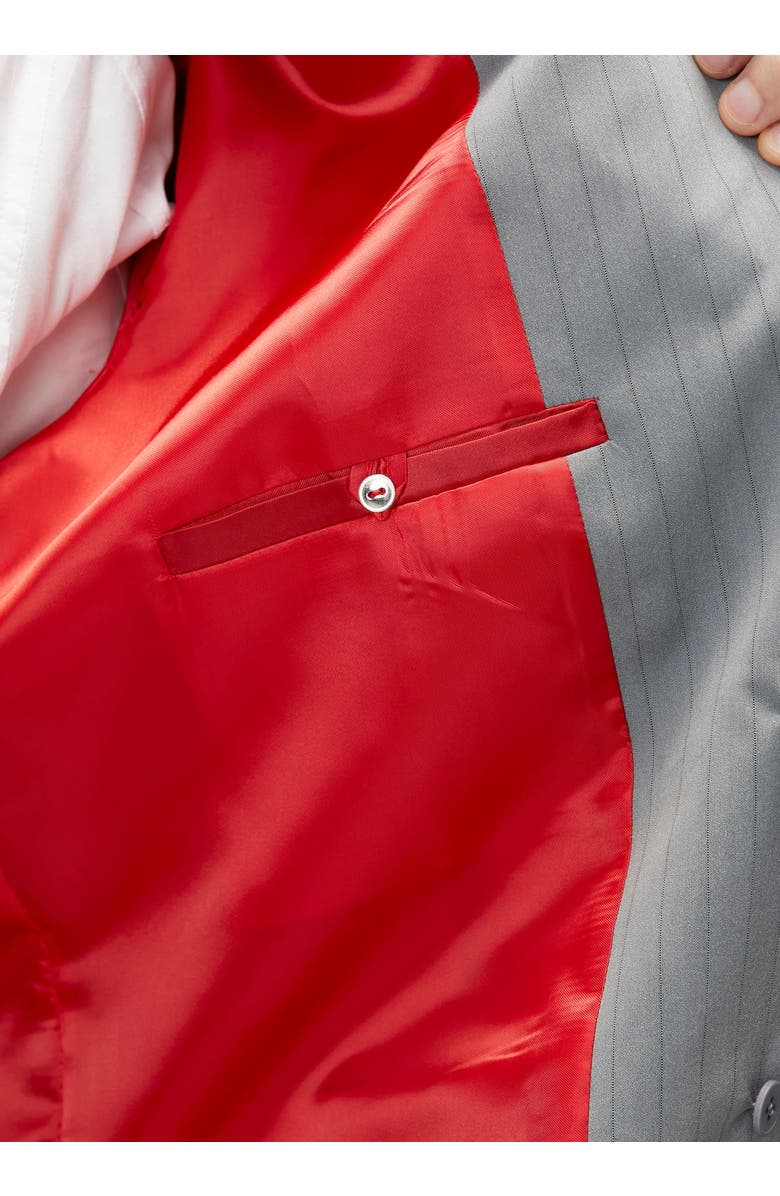 PCFG Cotton Blend Striped Woven Blazer Jacket, Alternate, color, Grey