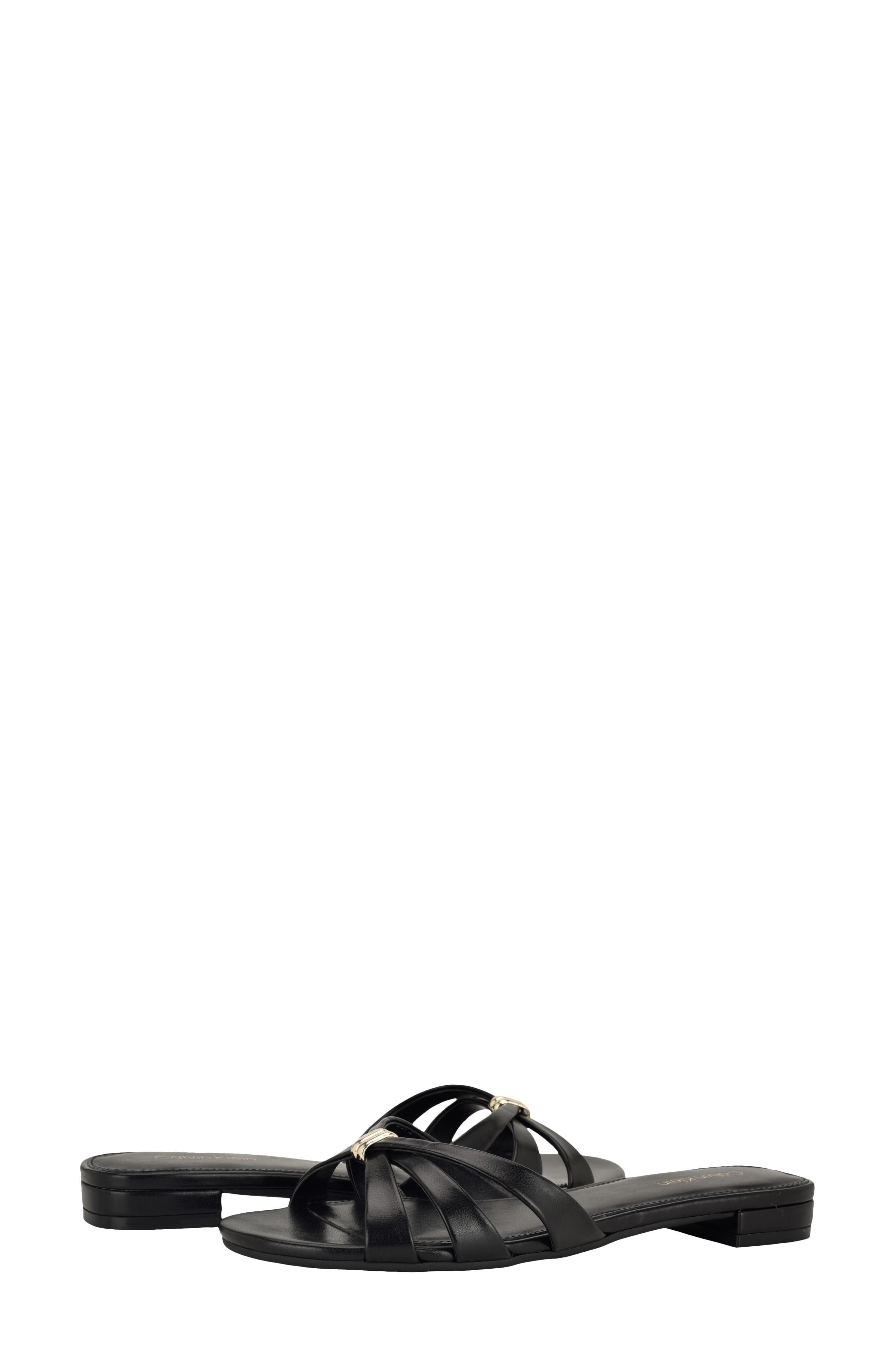 Calvin Klein Petula Slide Sandal, Alternate, color, Black