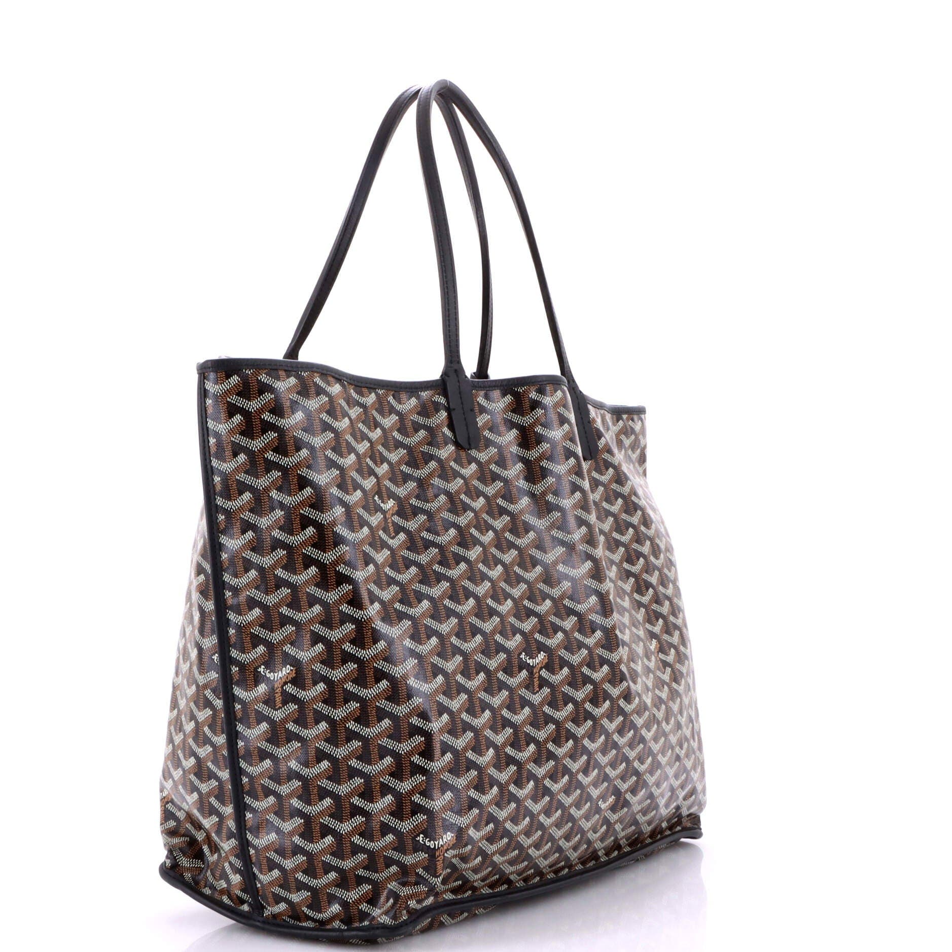 Pre-Owned Goyard Anjou Reversible Tote Coated Canvas GM, Alternate, color, Black