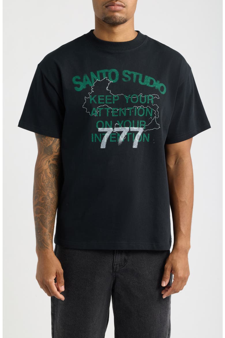 777 Maps Graphic Tee, Main, color, BLACK