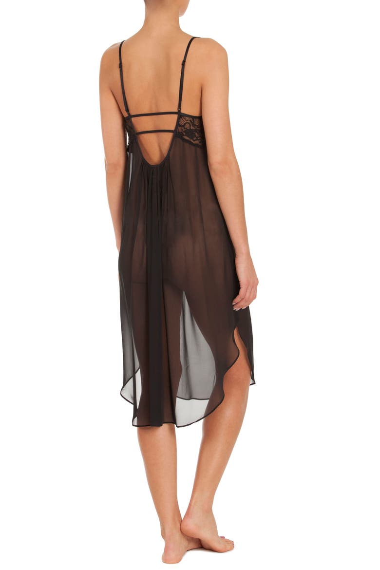 Long Chemise (Nordstrom Exclusive), Alternate, color, BLACK