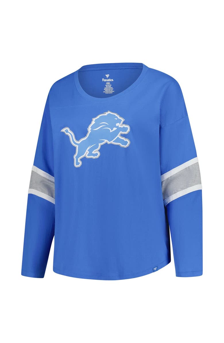 FANATICS Women's Fanatics Blue Detroit Lions Plus Size Redzone 3/4-Sleeve Scoop Neck T-Shirt, Alternate, color, Blue