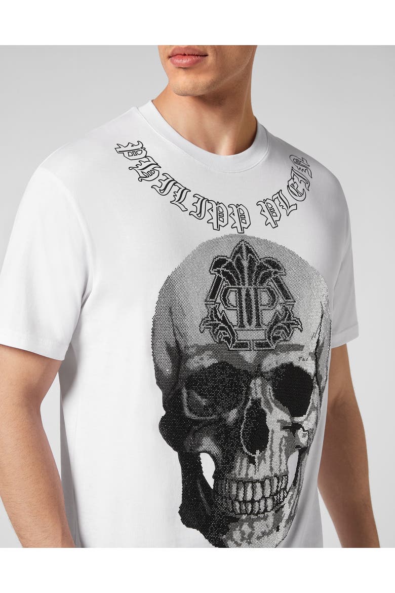 T-Shirt Round Neck Ss Gothic Banner Men, Alternate, color, white