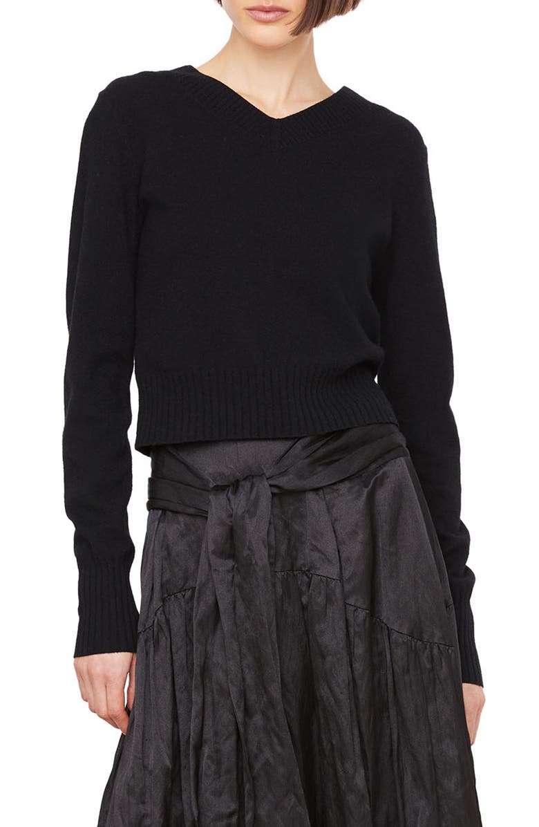 Vince V-Neck Wool & Cashmere Crop Sweater, Main, color, 