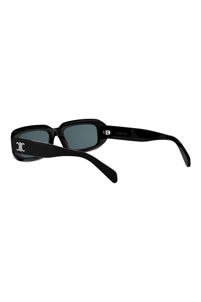 Triomphe 54mm Rectangular Sunglasses, Alternate, color, SHINY BLACK / BLUE