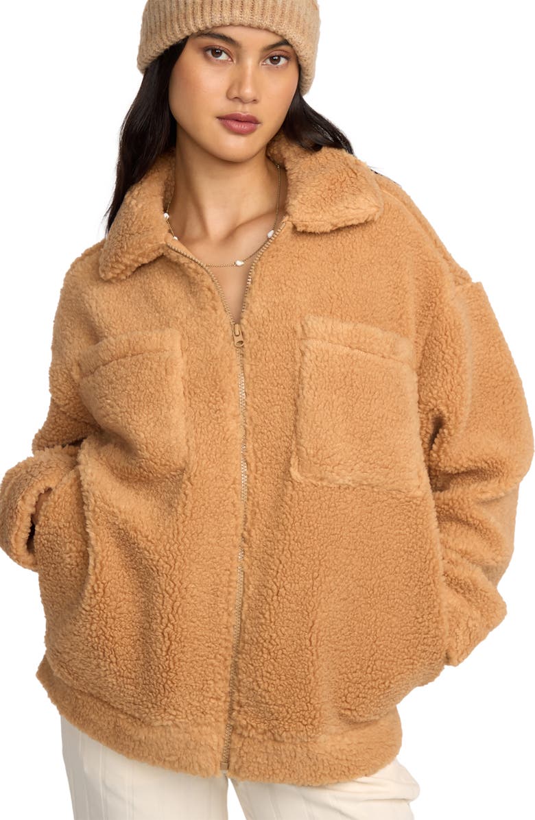 Billabong Resound High Pile Fleece Jacket, Alternate, color, Dusty Trails