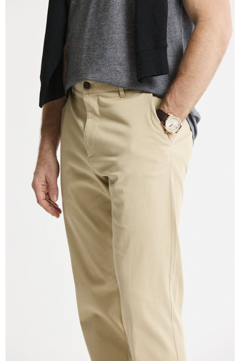 Cotton Silk Blend Stretch Chino Pants, Alternate, color, Khaki