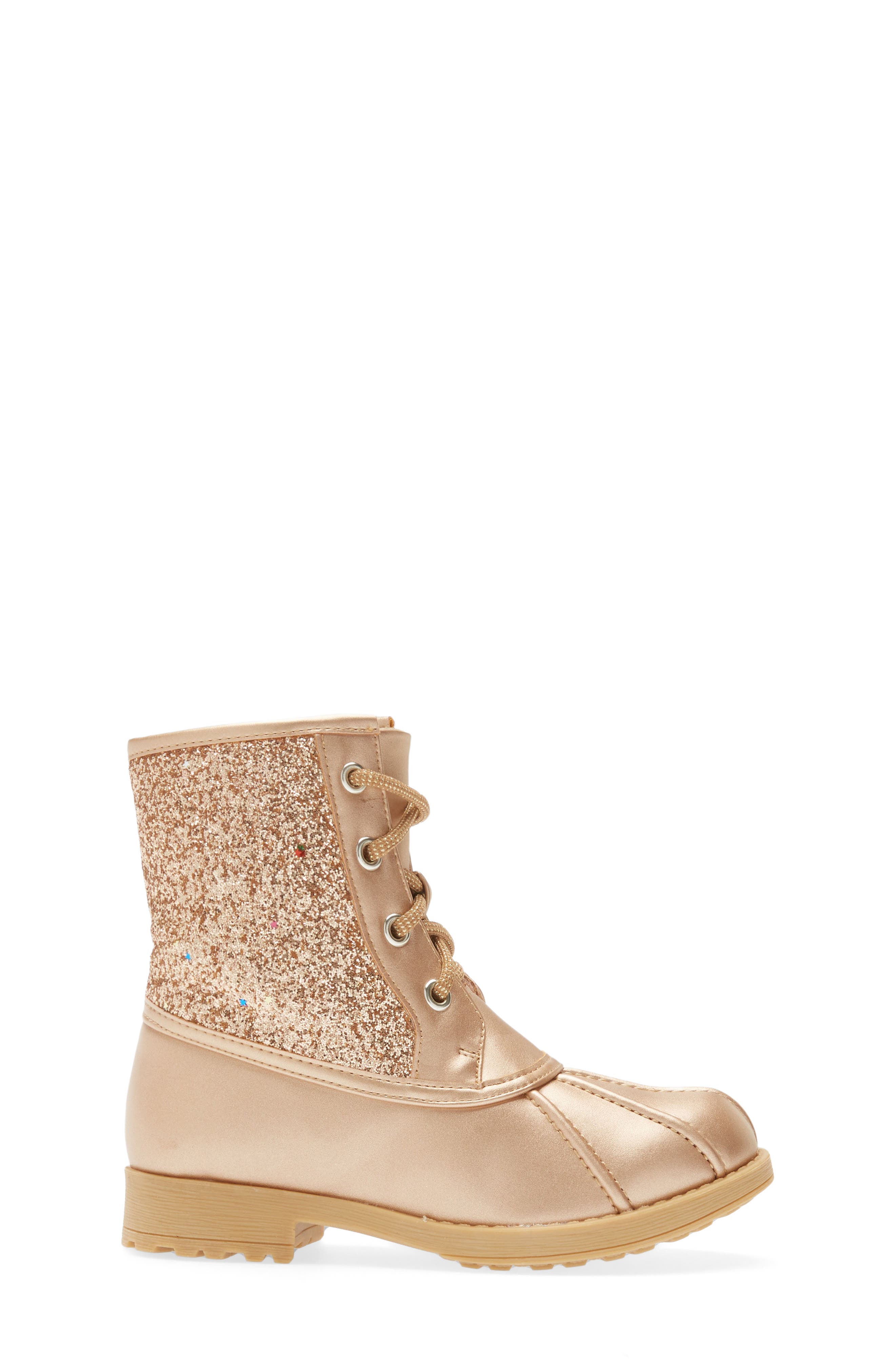 Glitter Duck Boot, Alternate, color, ROSE/ GOLD
