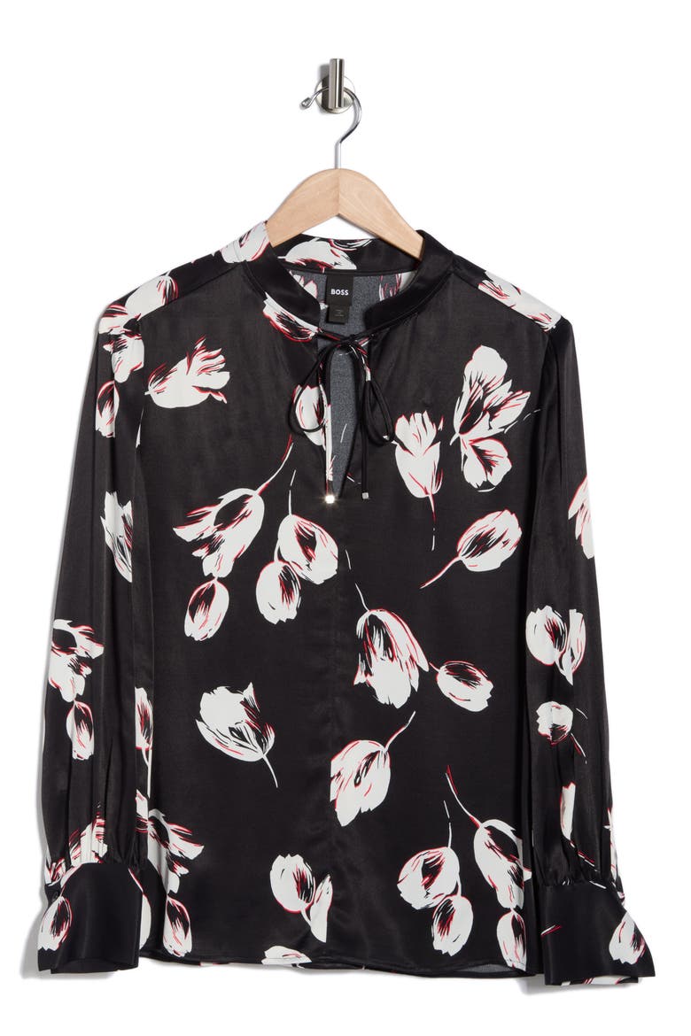 Barabi Woven Top, Alternate, color, BLACK FLORAL
