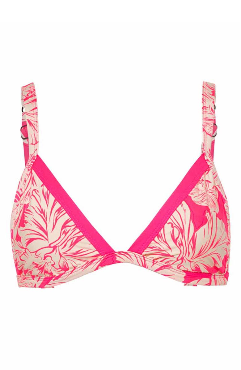 Maaji Pink Blossom Rewind Reversible Bikini Top, Alternate, color,