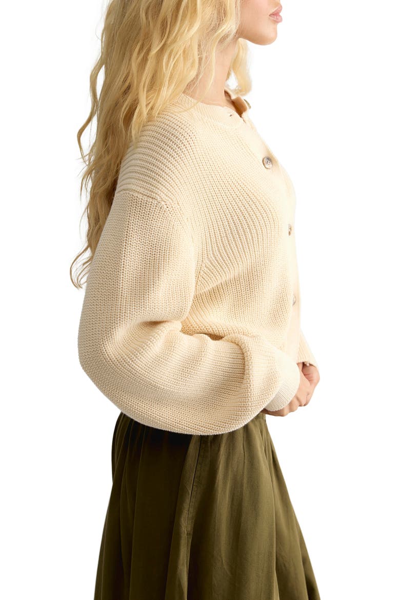 Vienna Rib Button Front Cardigan, Alternate, color, IVORY