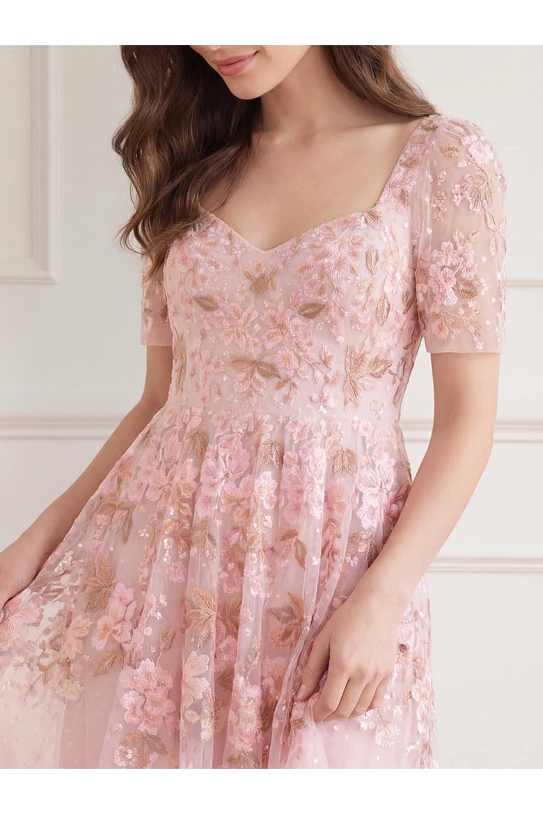 Wisteria Sweetheart Short Sleeve Dress, Alternate, color, Shell/Pink