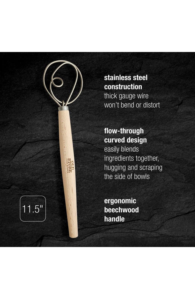 Old Stone Dough Whisk, 11.5-Inch, Alternate, color, Natural/Silver