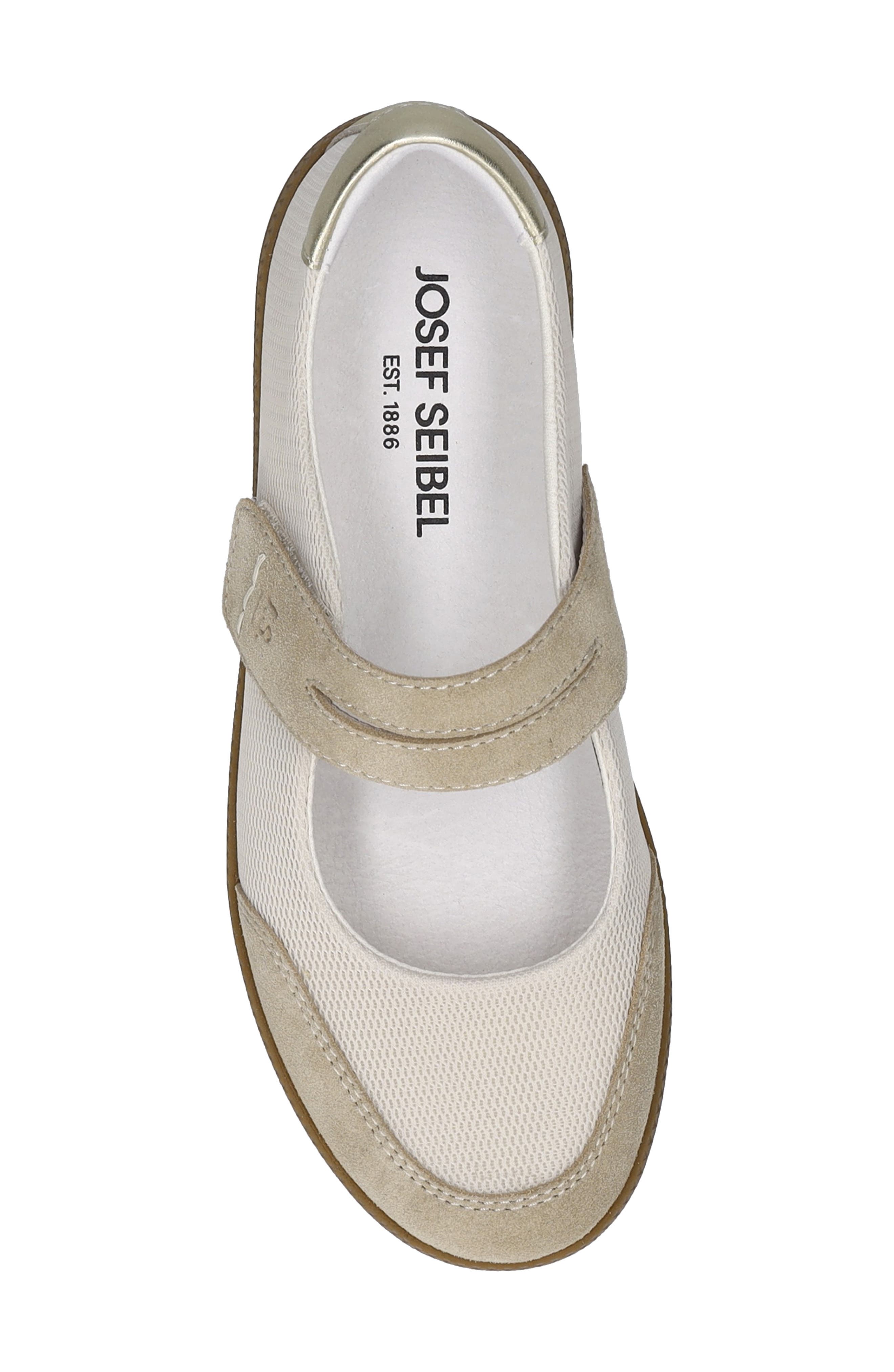 Josef Seibel Jolene Mixed Media Mary Jane Sneaker, Alternate, color, Beige Suede