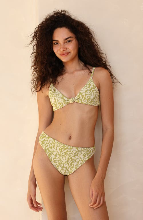 Dippin Daisys Nocturnal Cheeky Bikini Bottom In Twin Fin Matcha