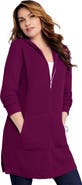 Roaman's Waffle Mega Length Zip Hoodie