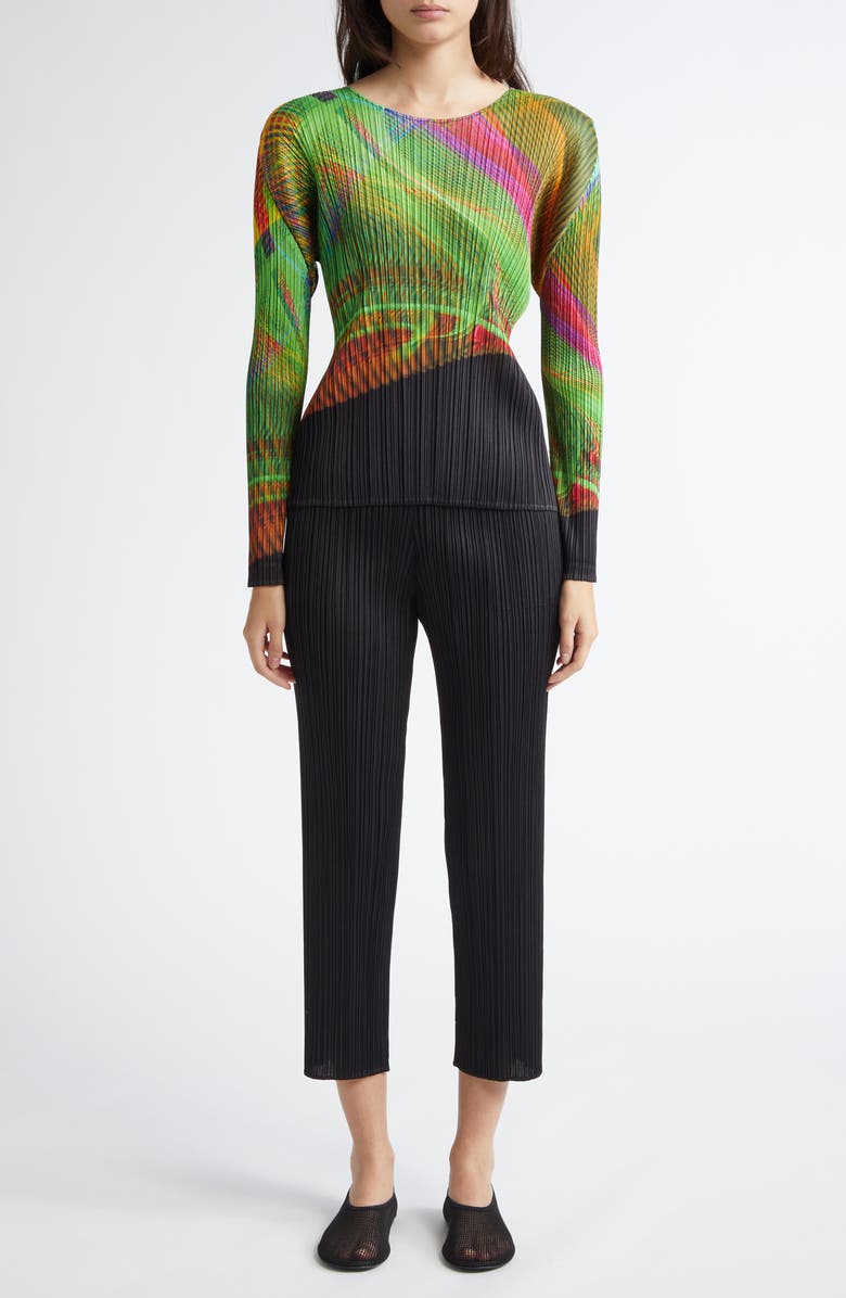 Pleats Please Issey Miyake Monthly Colors July Pleated Straight Leg Pants, Alternate, color, 