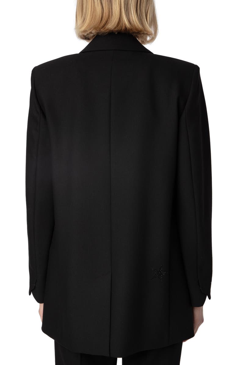Zadig & Voltaire Viva Strass Star Embellished Blazer, Alternate, color, Black