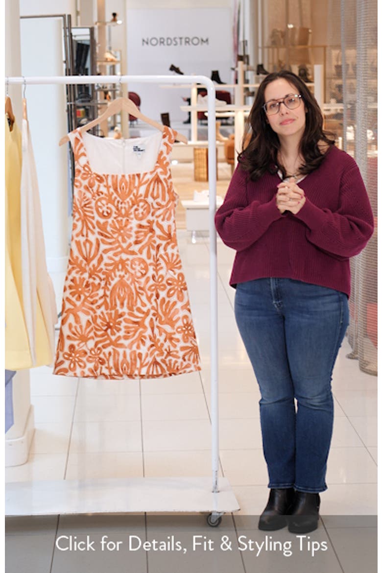 Print Square Neck Linen Blend Minidress video