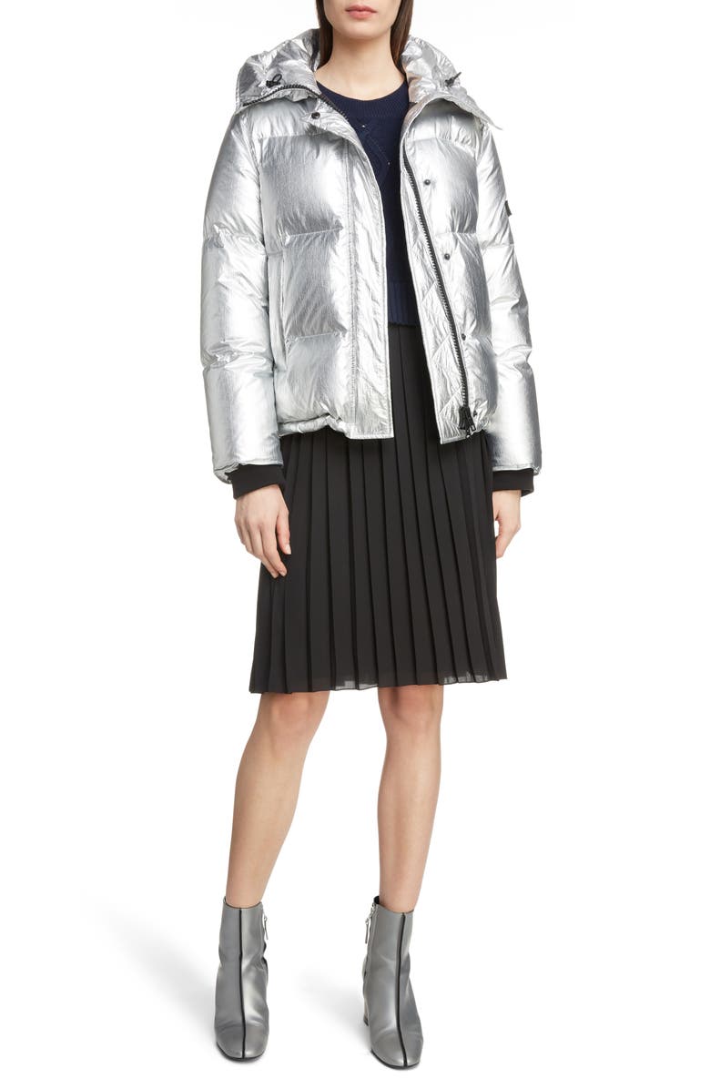 KENZO Metallic Down Puffer Coat, Alternate, color, 