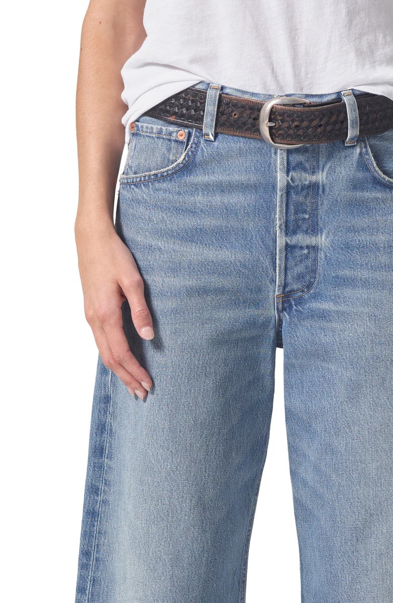 Citizens of Humanity Ayla Raw Hem High Waist Crop Baggy Wide Leg Jeans, Alternate, color,