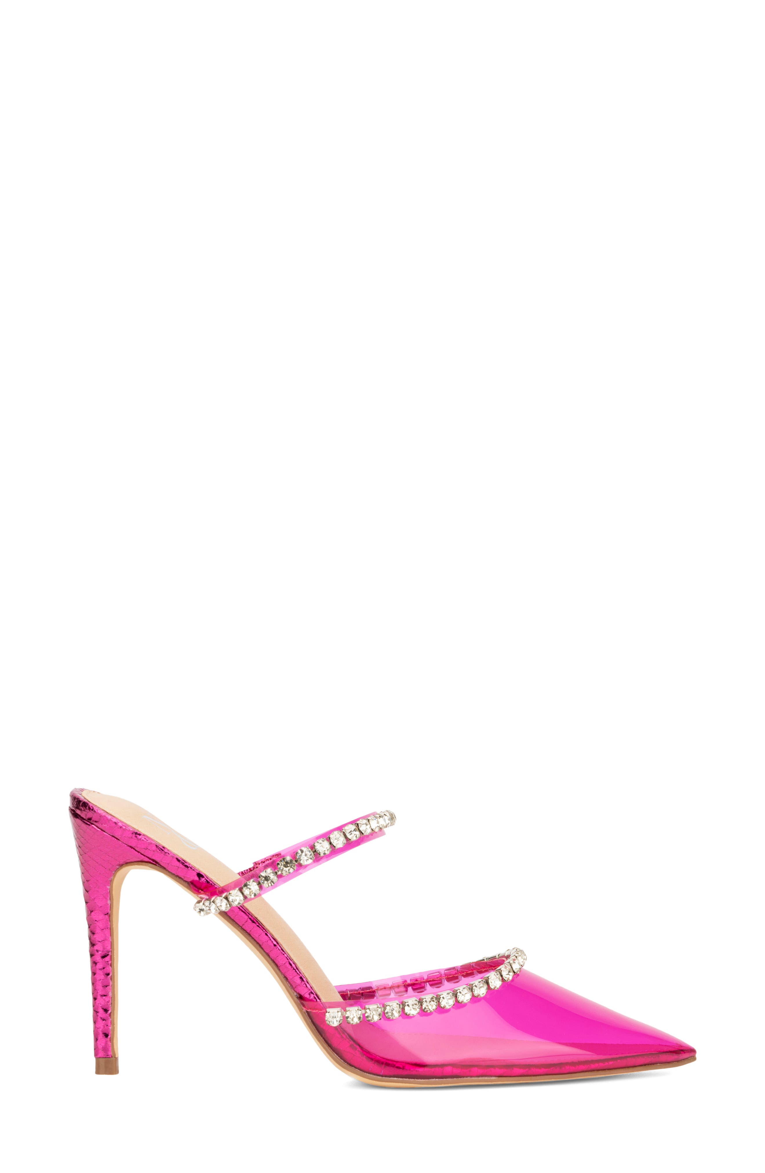 NEW YORK AND COMPANY Fatima Crystal Embellished Lucite Pump, Alternate, color, Pink