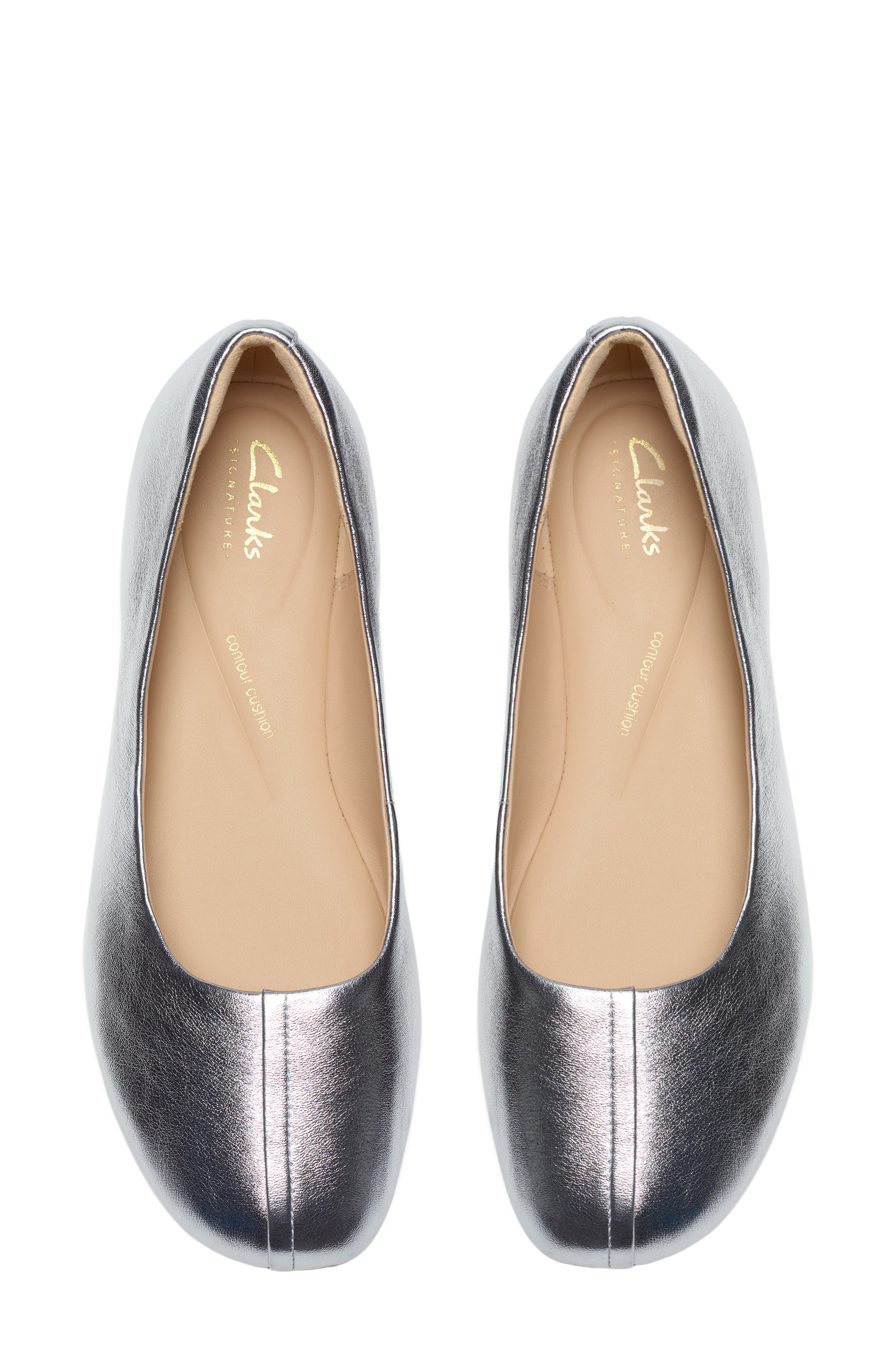 Clarks<sup>®</sup> Livia Lilly Ballet Flat, Alternate, color, Silver