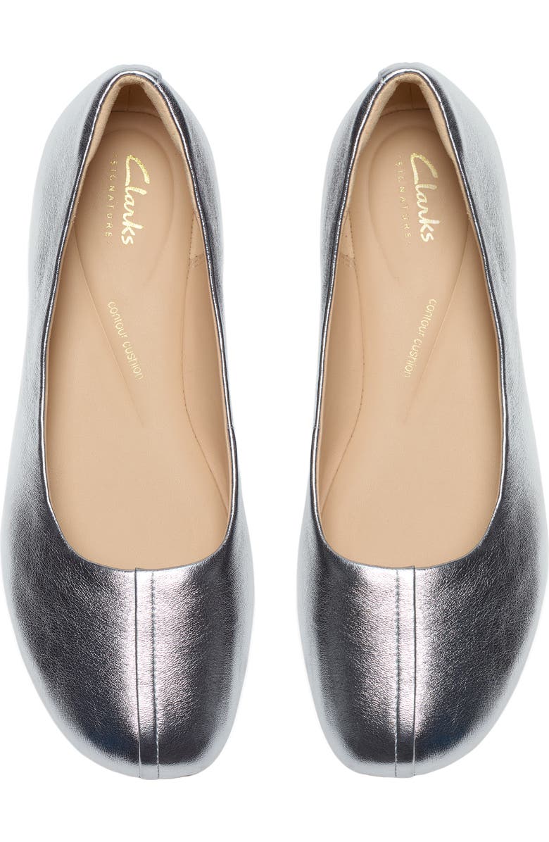 Clarks<sup>®</sup> Livia Lilly Ballet Flat, Alternate, color, Silver