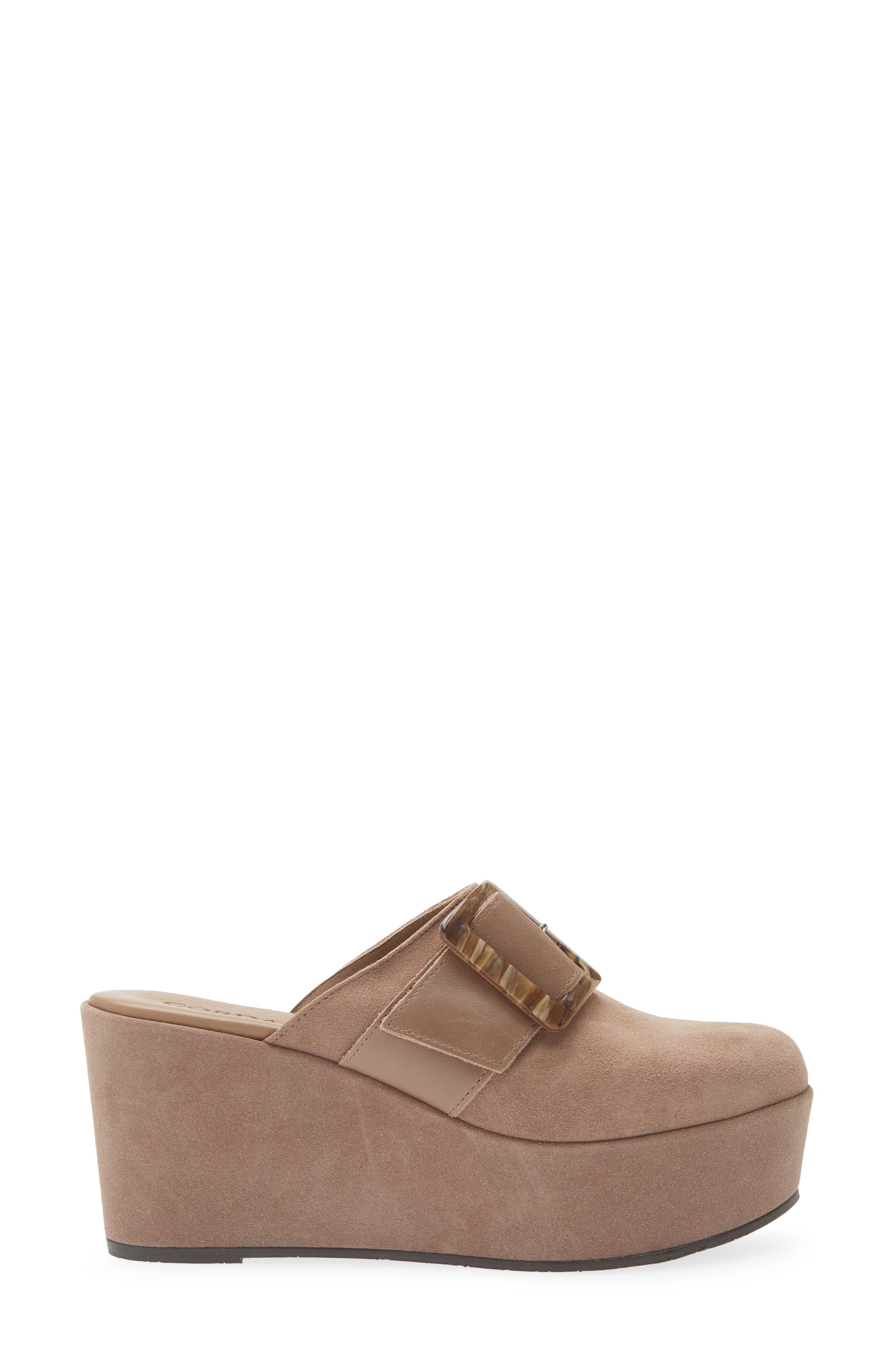 Jules Buckle Platform Clog, Alternate, color, TORTORA SUEDE
