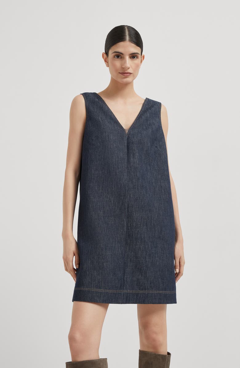 Brunello Cucinelli Mini dress, Alternate, color, Dark Denim